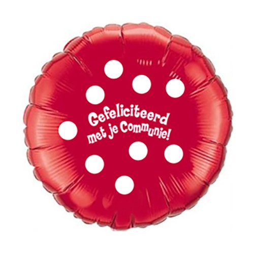 Folieballon "Gefeliciteerd Met Je Communie" - rood